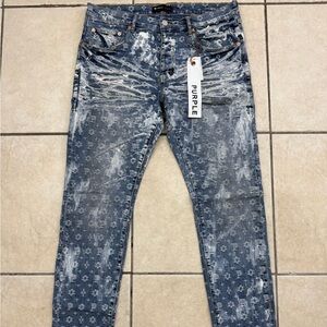 Purple Brand Monogram Blue Denim Jeans Size 34